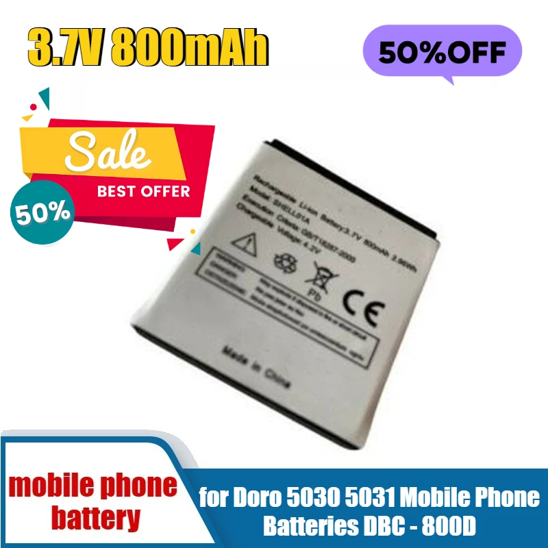 

3.7V 800mAh for Doro 5030 5031 Mobile Phone Batteries DBC - 800D