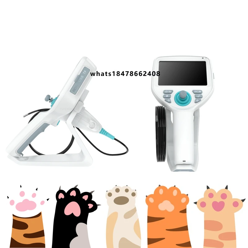 Veterinary 5 inch high definition screen handheld pet endoscope Multi-probe 120-140 degree IP67 waterproof veterinary endoscope