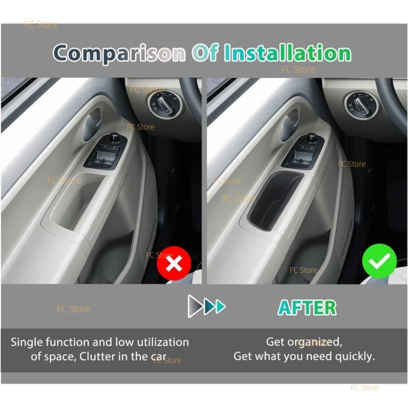 Für VW Up Skoda Citigo Seat MII 2013-2021 Vordertür-Aufbewahrungsbox Auto-Türaufbewahrungsbehälter Auto-Innenausstattung Zubehör – Detail 1