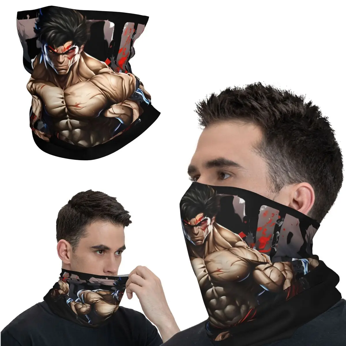 Expert Bandana Neck Gaiter Printed Motocross Baki Hanma Face Scarf Cycling Face Mask Hiking Unisex Adult Windproof