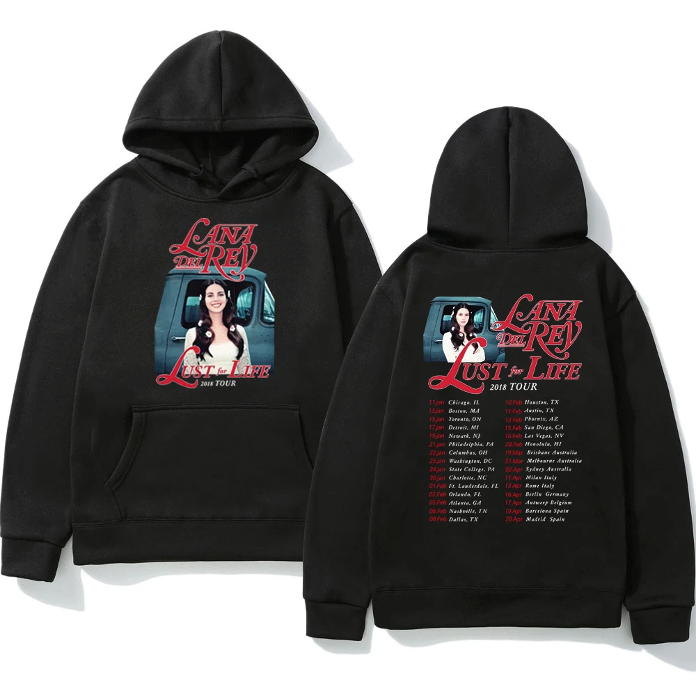 

Singer Lana Del Rey Vintage Hoodie Lust for Life Tour Music Album Men Women Sweatshirt Hip Hop Harajuku Streetwear Pullover Male