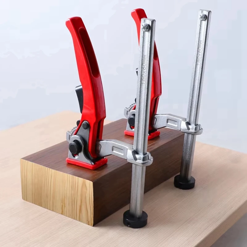 ABSU Desktop per la lavorazione del legno Morsetto di fissaggio ad azione rapida Clip fissa veloce per panche per la lavorazione del legno Morsetto F a cricchetto con foro da 20 mm