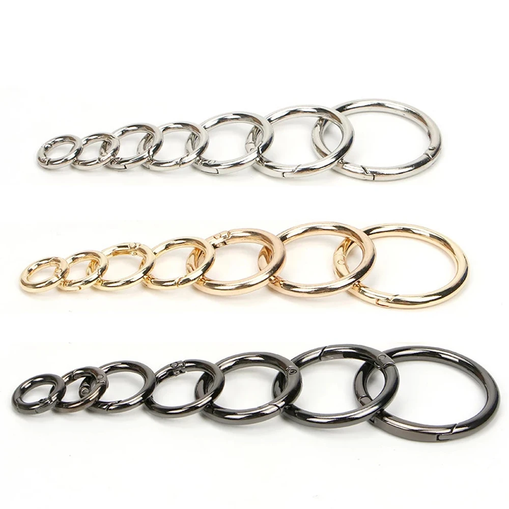 Leather Bag DIY Accessories Zinc Alloy Openable Round Handbags O-Ring Buckle Spring Gate Snap Hooks Snap Clasp