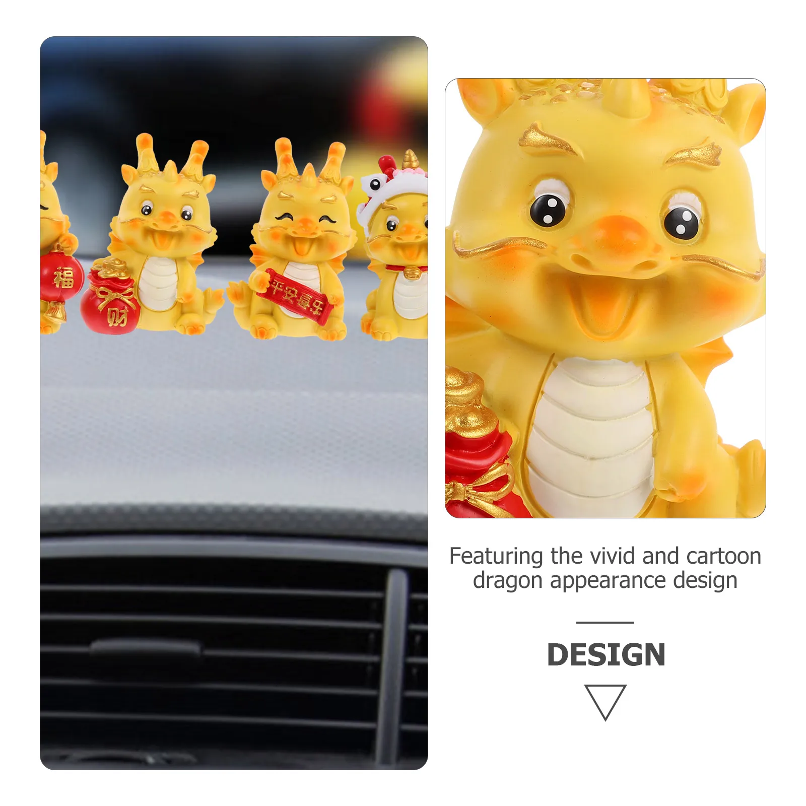 

4 Pcs Dragon Figures Resin Handicraft Ornaments Decorations Mini Animals Dragons