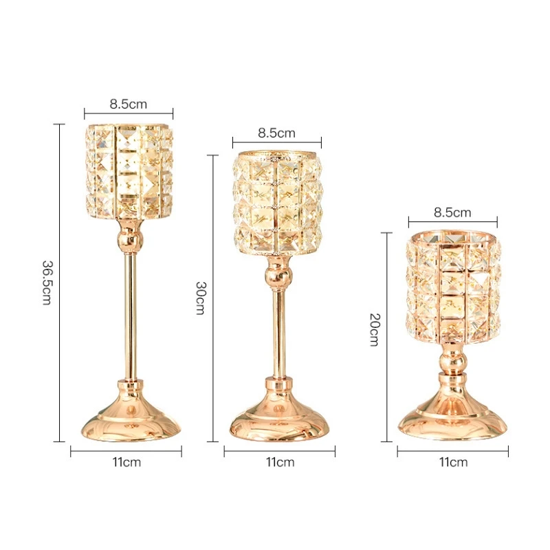 Crystal Candle Holder Eur Luxury Wedding Candlelight Dinner Prop Elegant Home Decor Iron Wine Glass Stand Decor Ornament New