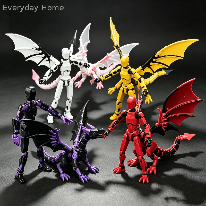 Multi-joint Posable 3D Printed Articulated Flying Dragon Action Figurine DIY Assembled Movable Flying Dragon Model For Desk Deco