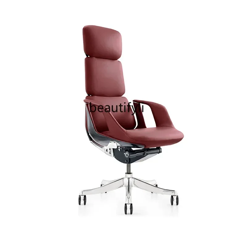NQ52 Great discounts Italian light luxury leather boss chair, class chair, bionic design, comfortable and sedentary lifting ergo