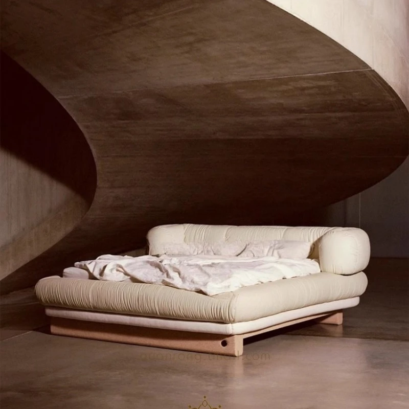 Student Design Beds Double Frame Luxury Cheap Nordic Minimalist Beds Lazy American Fashionable Wood Cama Casal Home Furniture