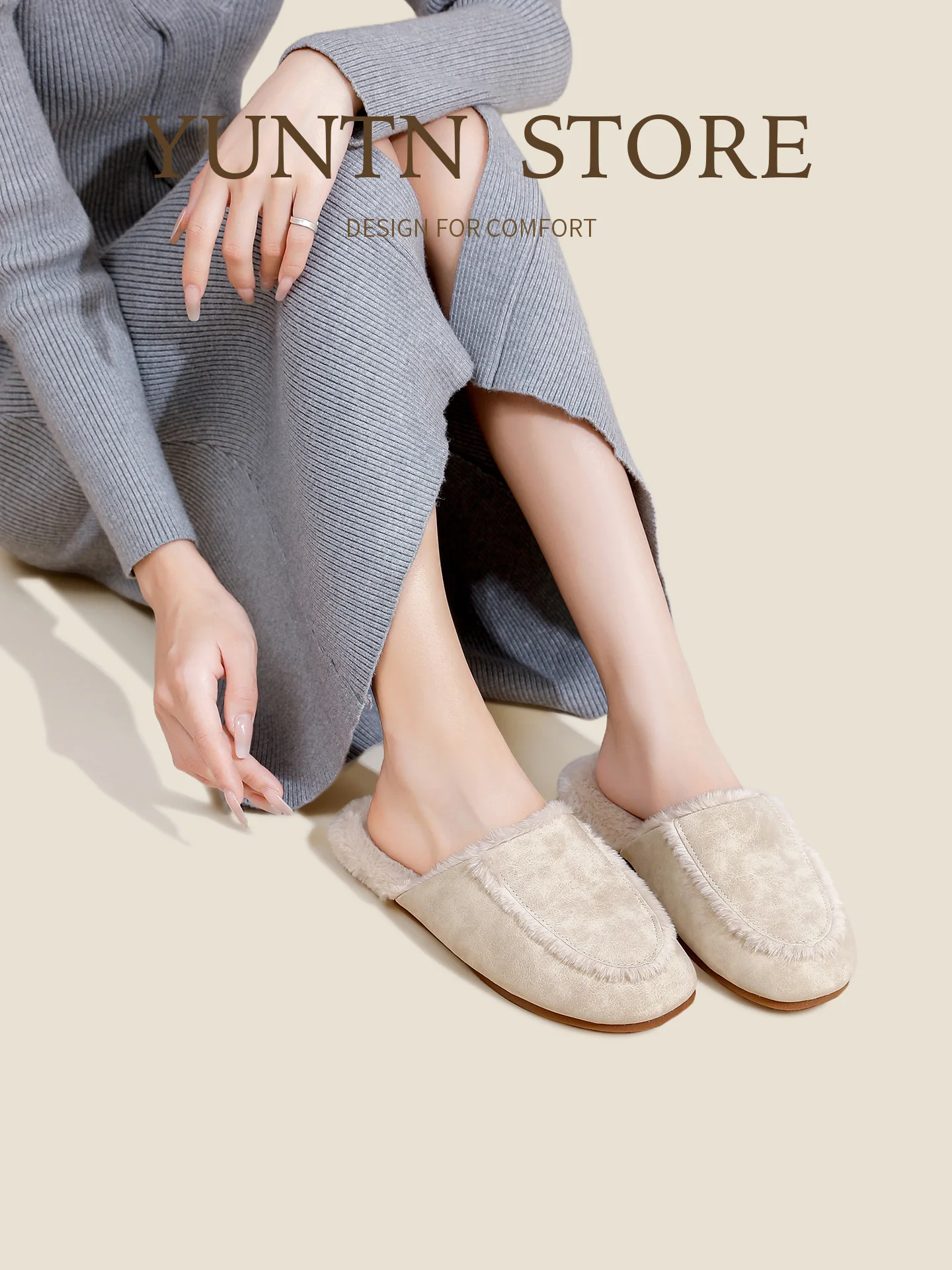 Nordic Style Simple Leather Surface Waterproof PU Cotton Slippers for Men And Women Couple Home Shoes Warmth for Autumn And W...