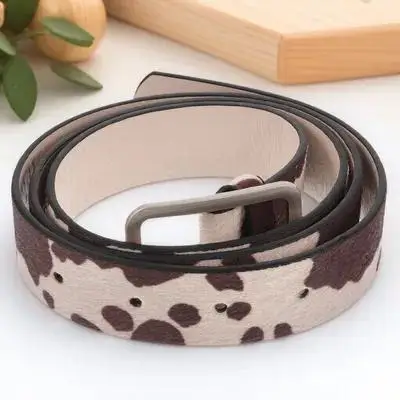 Koe Print Riemen Vrouwen Westerse Verstelbare Jeans Riem Dier Verstelbare Broek Riem Print Accessoires Mode