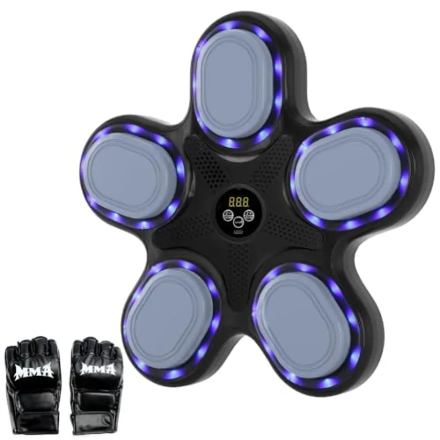 

Музыкальный боксерский тренажер с LED-подсветкой и ритм-контролем для подростков и взрослых, настенный домашний боксерский тренажер с перчатками
