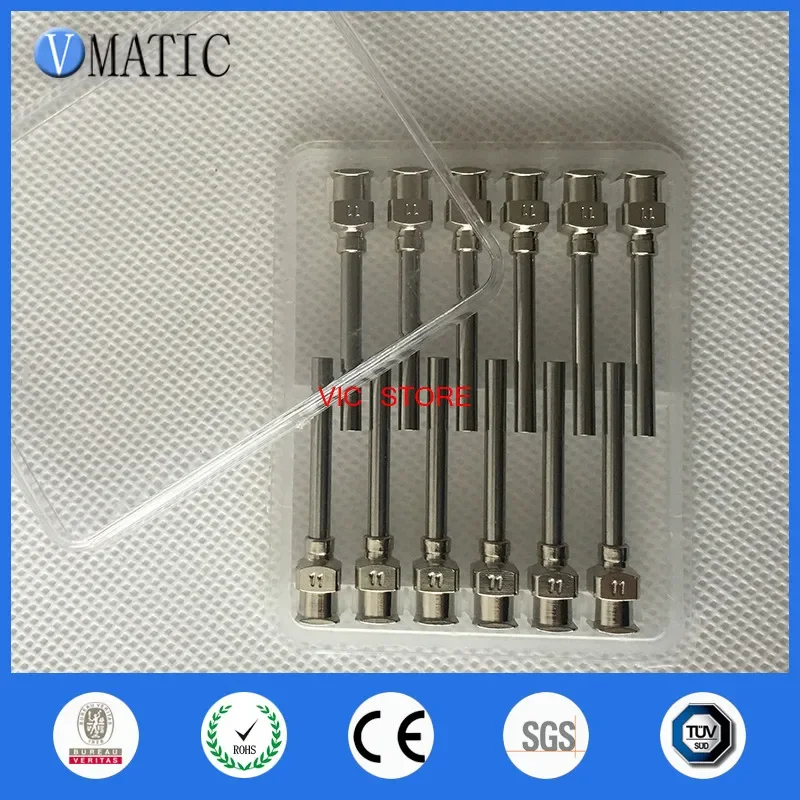 Free Shipping 12Pcs 1 Inch Tip Length 11G Metal Stainless Steel Dispensing Needle Tip