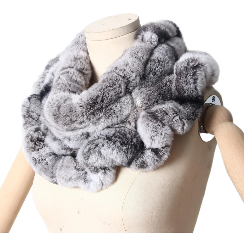 

ZDFURS* 2018 New Women Rex Rabbit Fur Scarves Rings Winter Warm Fur Scarf Wraps Snood High Quality Natural Fur Solid Fashion