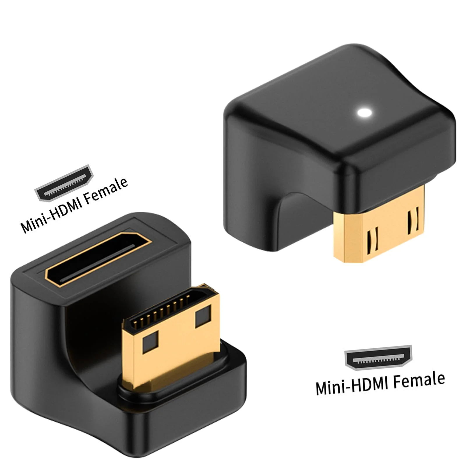 Mini HDMI-Compatible to Mini HDMI-Compatible 2.1 8K@60Hz Male To Female Converter Adapter for Monitor PC TV Projector Extender