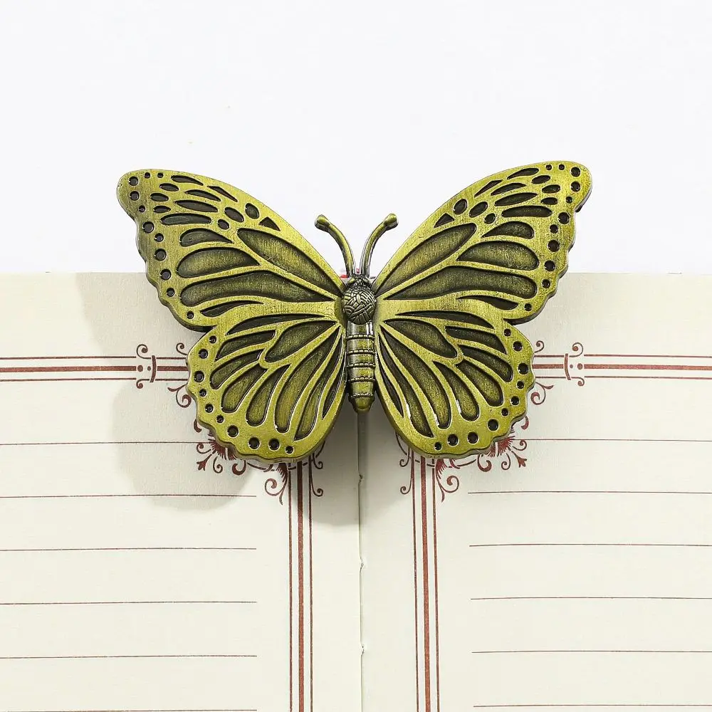 High Quality Metal Metal Bookmark Butterfly Dragonfly Gift Box Reading Book Clip Rose/Sunflower/Loong/Bee Pagination Mark Gifts