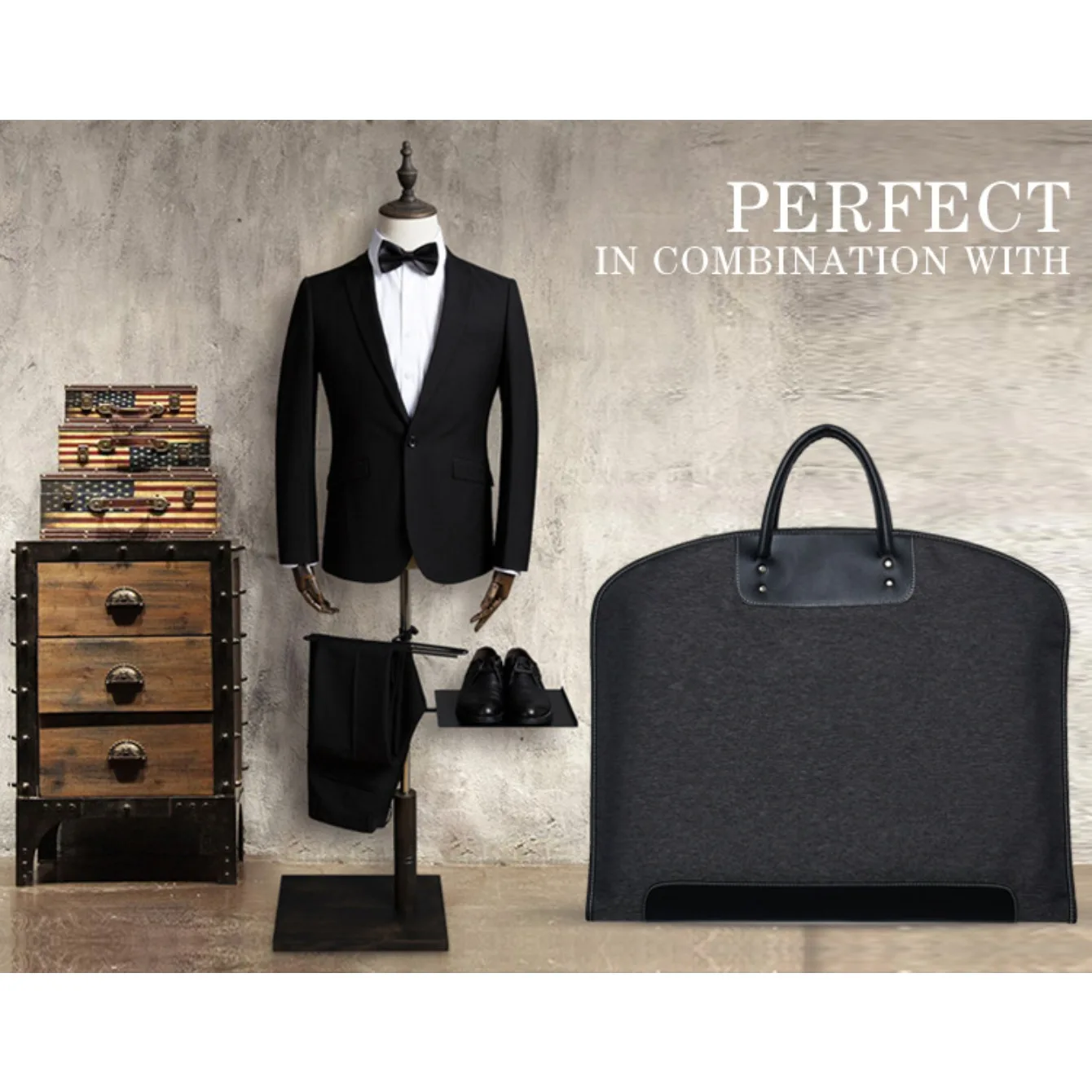 

Business Travel Suit Bag Nylon Wear Resistant Washable Dustproof Handheld Suit Protector