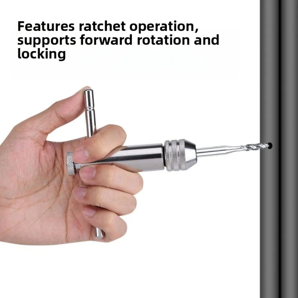 

Прочный ключ для метчика с храповым механизмом, прецизионная нарезание для DIY, регулируемая серебряная Т-образная ручка, держатель метчика с храповым механизмом, гаечный ключ ﻿