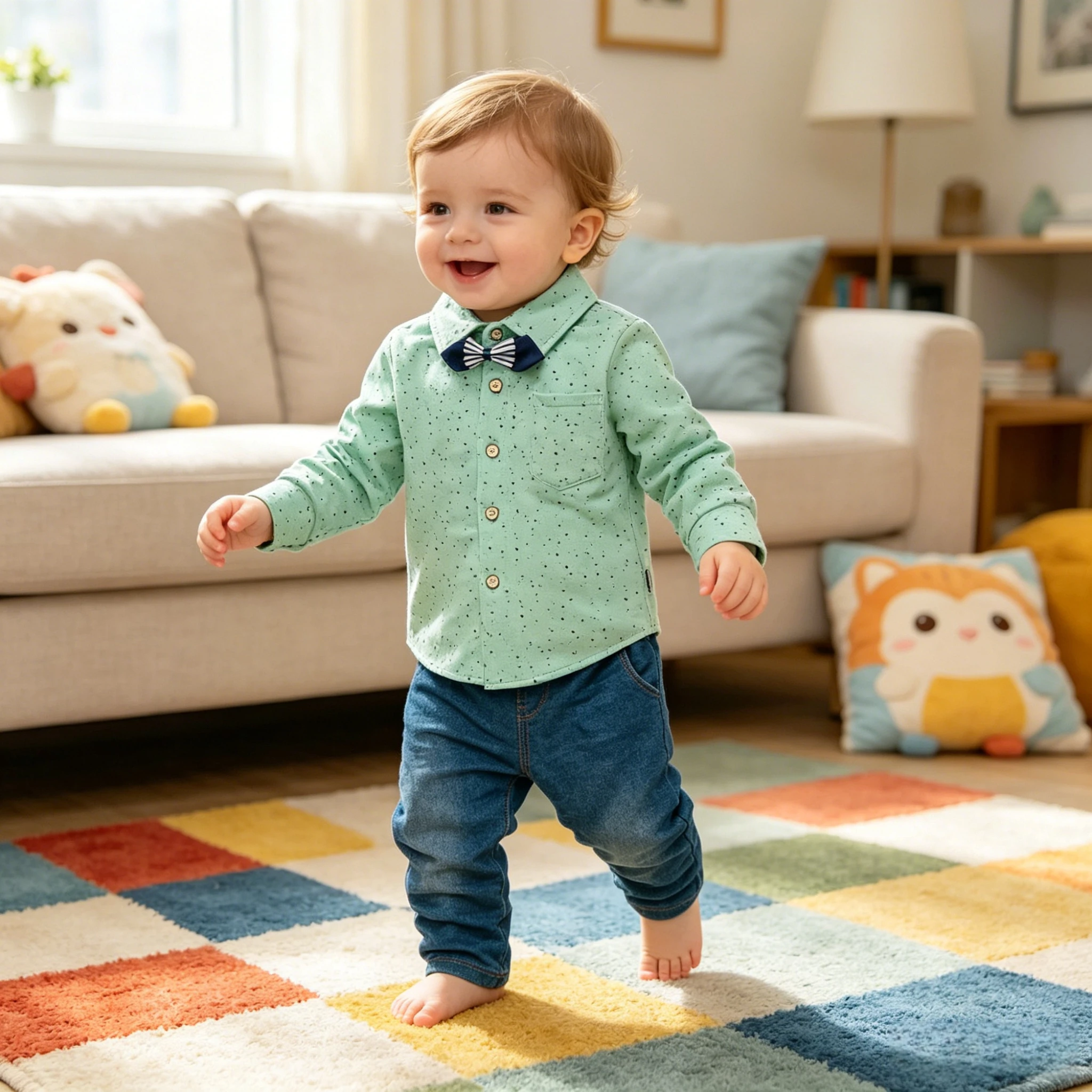 

New Spring & Autumn Boys Long Sleeve Shirt Two-piece Set