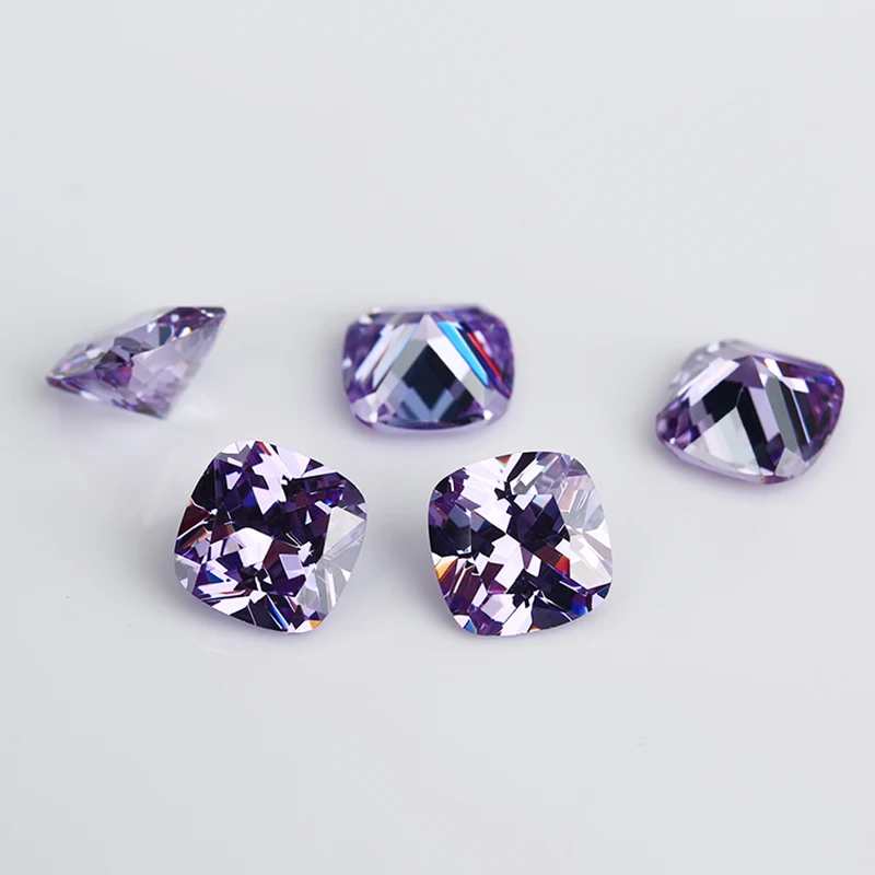 50pcs/20pcs 3x3~12x12mm 5A Cushion Cut CZ Stone Various Color Cubic Zirconia Loose Synthetic Gems For Jewelry