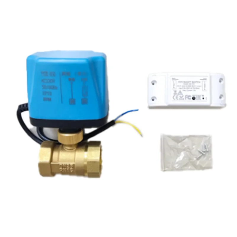A23F-Tuya Wifi Smart Motorized Ball Valve Timing Water Smart Switch Electric Valve With Smart Life For Alexa Alice(1Inch) Durabl