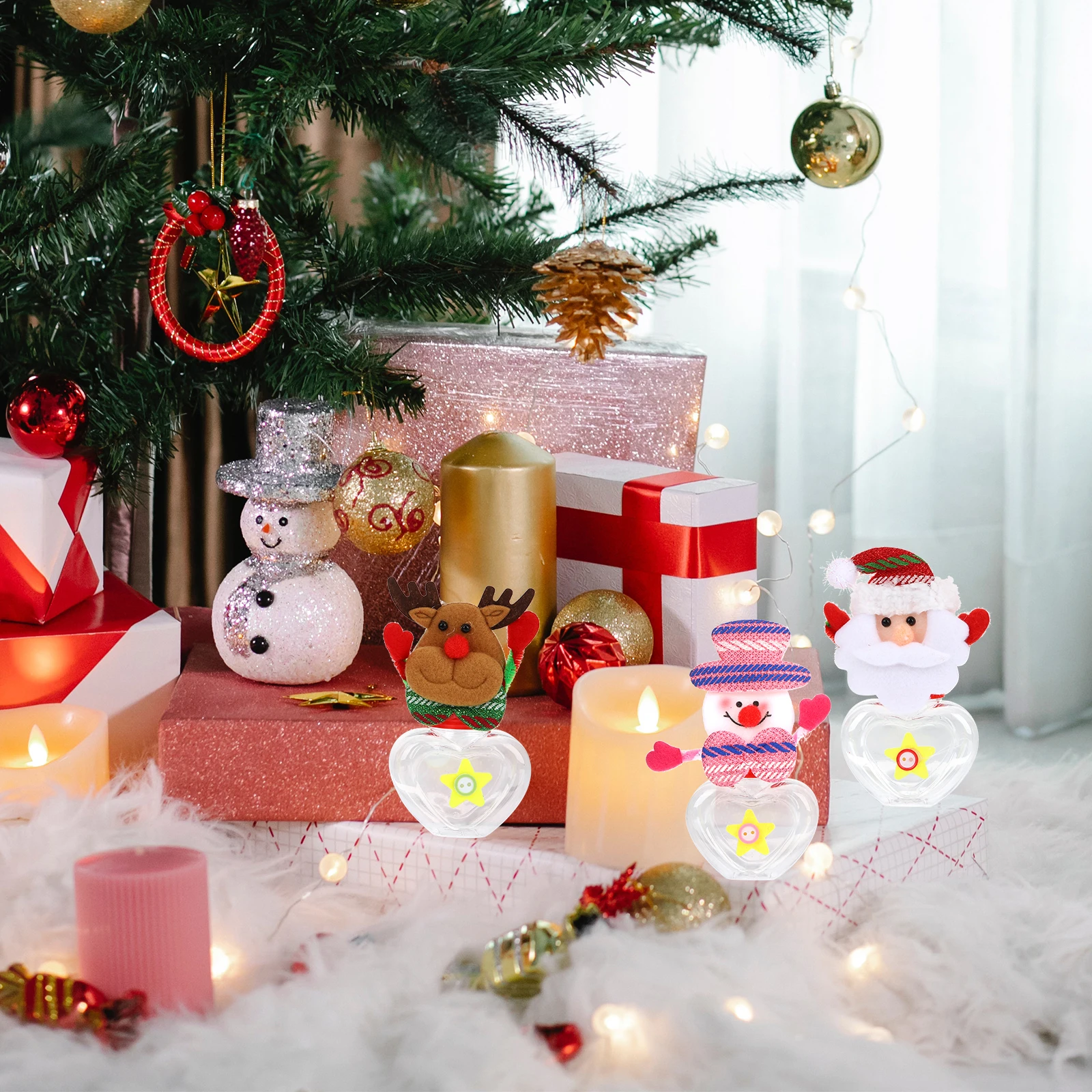 

6pcs C y Jars Gift Boxes Christmas Sweets Party Favors Beautiful Design Shape Color New Year Treat Containers Packaging