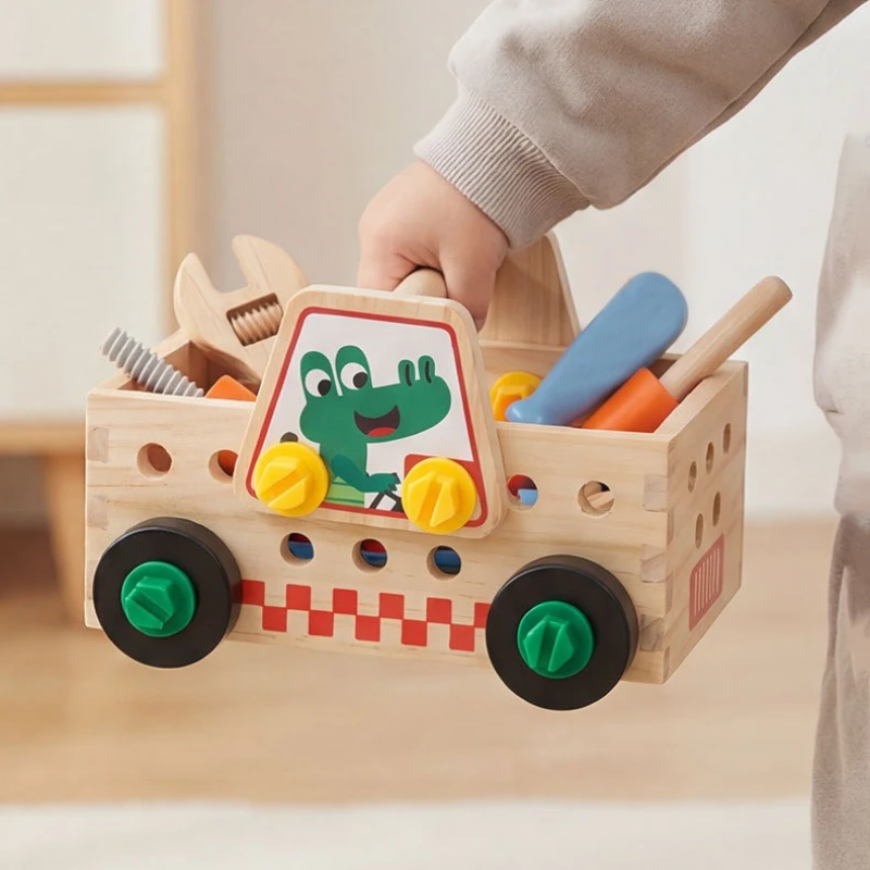 Childrens Assembly Toy Truck for Kindergarten Realistic Screw and Nut Assembly and Disassembly Educational Wooden Toy Kids Tools