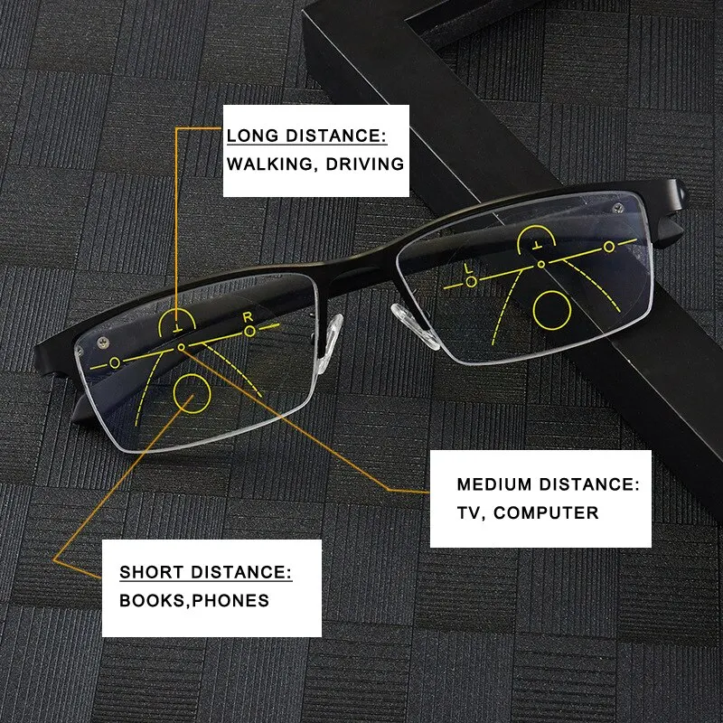 Multifocal Progressive Reading Glasses for Business Office Computer Eyeglasses with Anti Blue Light Presbyopic Lens Eyewears image 2