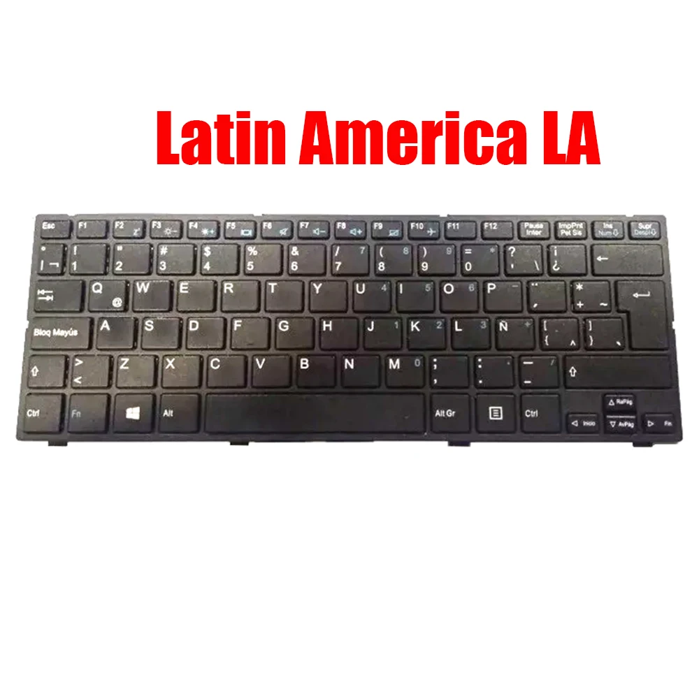 Imagem -03 - Teclado para Notebook com Moldura América Latina la Portugal po Preto Ecs Sf20gm6 Sf20gm7 Novo us