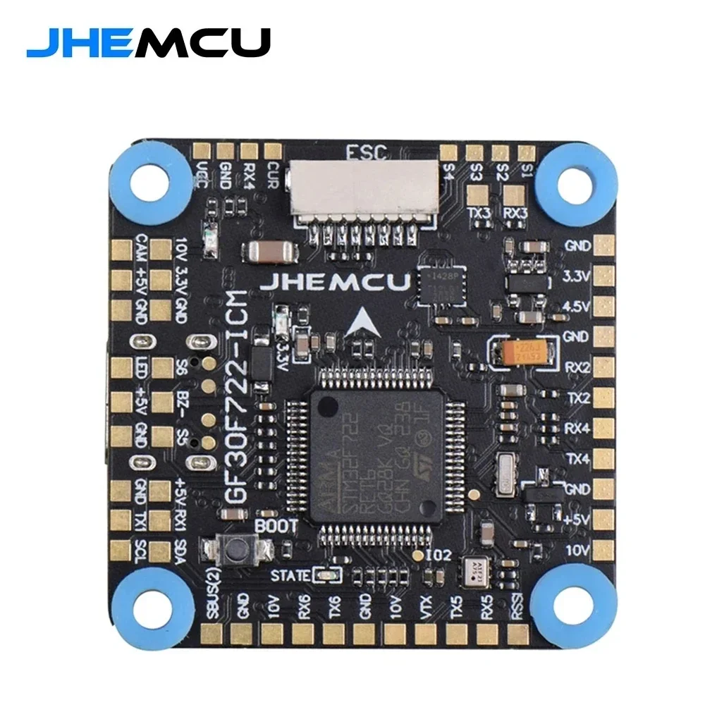 

JHEMCU GF30F722-ICM F722 F7 HD Baro OSD 5 В 10 В двойной контроллер полета BEC 3-8S 30,5X30,5 мм для RC FPV Freestyle Drone DIY Запчасти