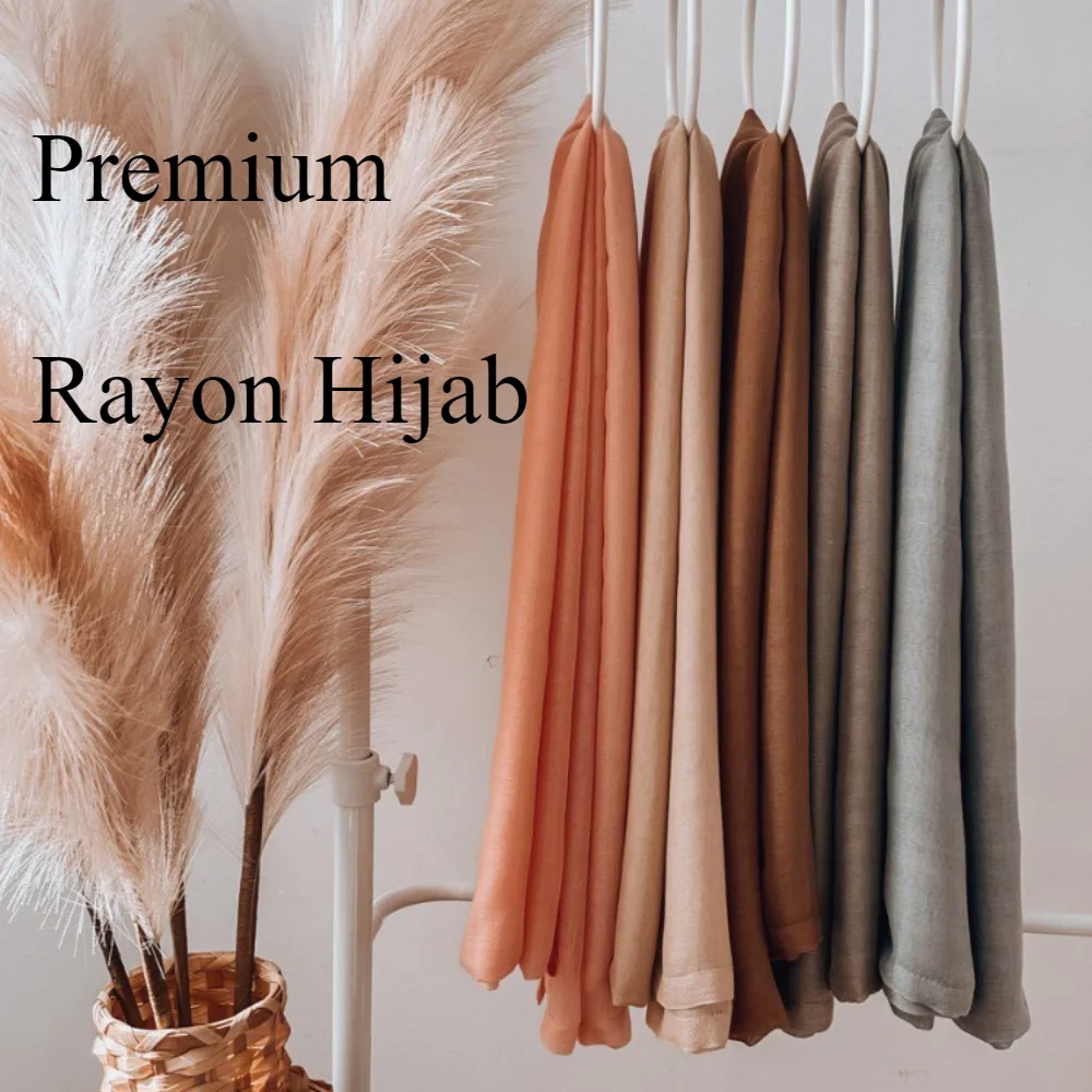 Écharpe Hijab en Coton Rayonne pour Femme, Turban Islamique, Châle Uni, Bandeau de Sauna, Haute Qualité