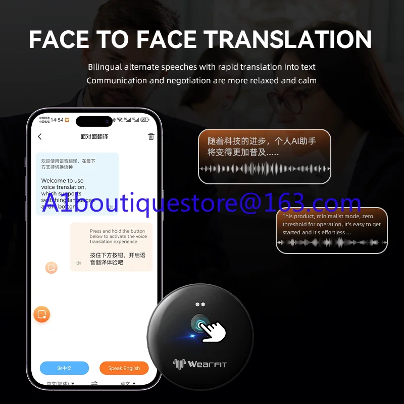 Übersetzungsgerät 2025 Smart Ai 102 Telefonassistent Simultanes Interpretation mit 50 + Sprachen Face-to-Face