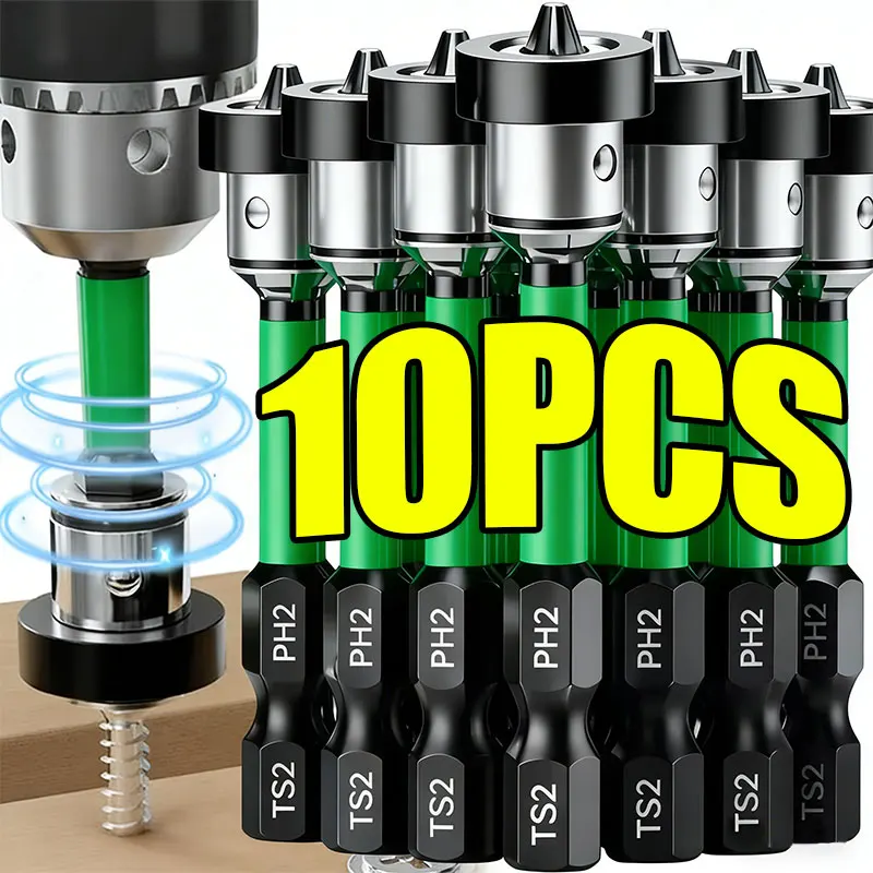 S2 Steel Locating Magnetic Screwdriver Bit PH2 Magnetic Tips Hex Shank Locating Batch Head Plasterboard Position Screwdriver Bit