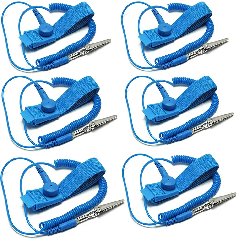 

ESD Wrist Strap 6 Pack, Adjustable Anti-Static Band for Electronics Work
