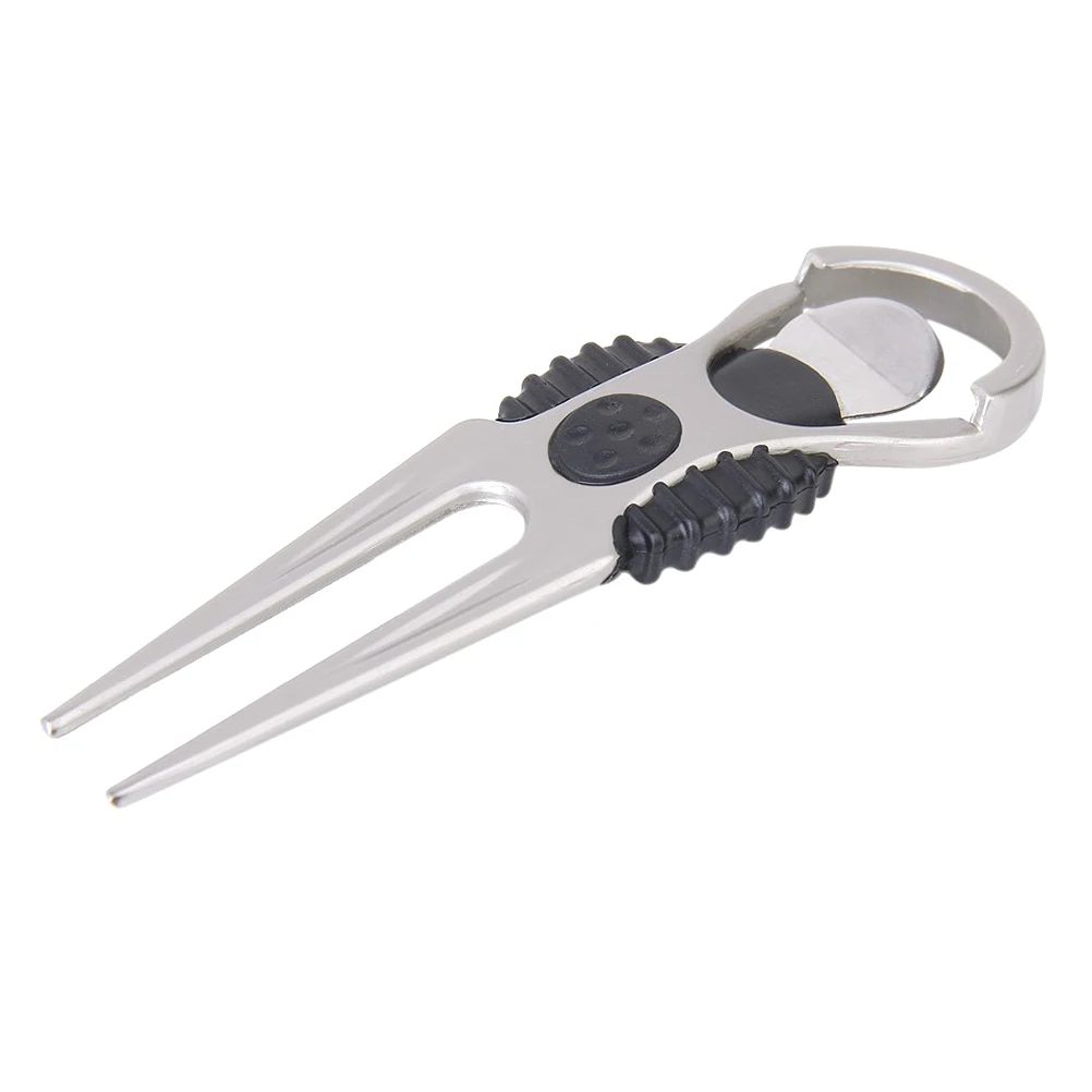 

Divot Tool Golf Repair Tool Silver Zinc Alloy Lightweight 9.4Cm L 2.6Cm Round Ball Marker 2.3Cm D NonSlip Design For ball marker