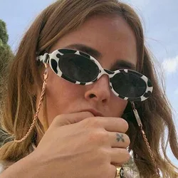 Personalized Retro Sunglasses Oval Sunglasses Women Vintage Ladies Cat Eye Pink Cycling Lightweight and Comfortable Sunglasses