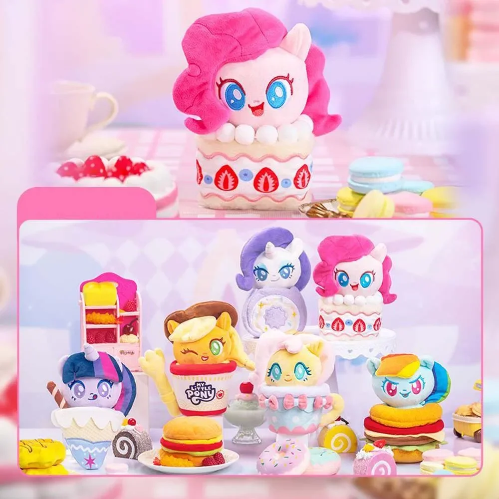 

MINISO My Little Pony глухая коробка Pinkie Pie Fluttershy, Мерцающая радость, аниме мультфильм, милая еда, плюшевая кукла, игрушки