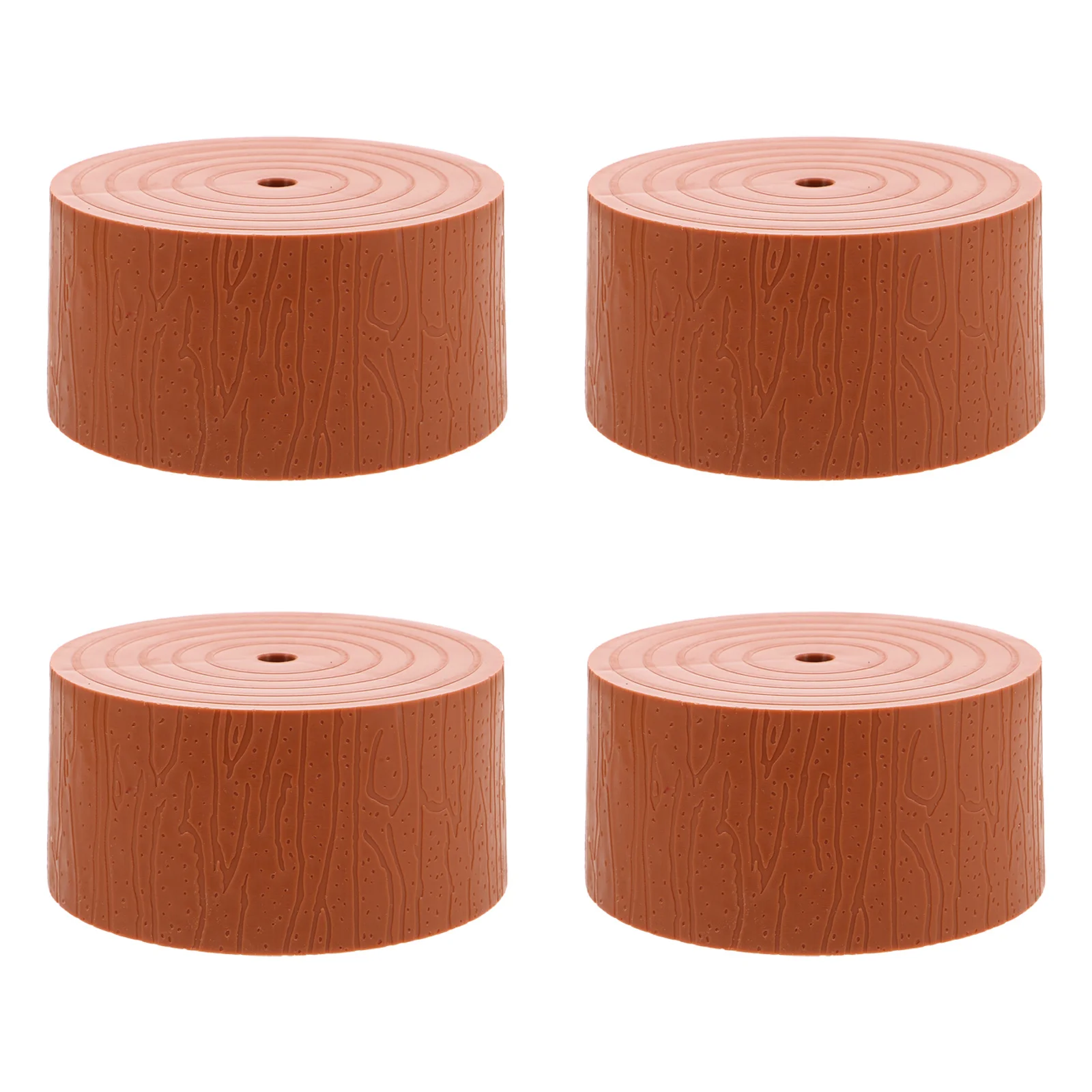 

4Pcs Mini Christmas Tree Base Faux Wooden Stump Stand Stable Secure Support Easy Installation Holiday Decor Christmas Tree Base