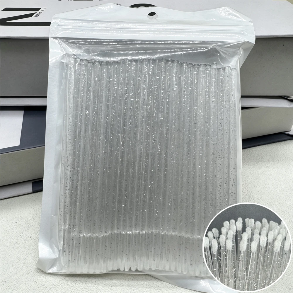 Eyelash Extension Remover - 100 szt. Jednorazowe kryształowe mikro szczoteczki