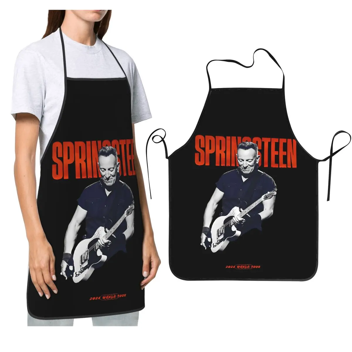 

Фартуки Брюса Спрингстена, шеф-повар, приготовление пищи, выпечка, столб, водонепроницаемый нагрудник, кухонный сарафан для чистки для женщин и мужчин, живопись