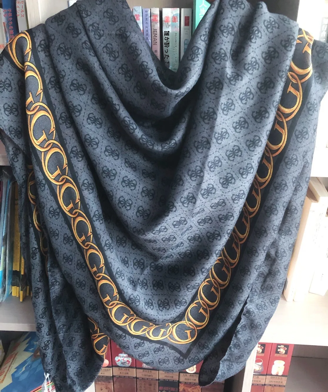 シンプル カジュアル ファッショナブル トレンディ 大判スカーフ 色彩強化 多用途ショール 多機能 人工綿 ユニセックス