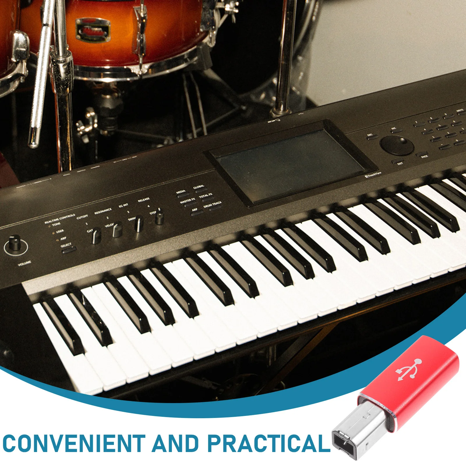 

Type-C Female to Male Metal Conversion Adapter Lightweight for Electrical Piano Electronic Drum Printer USB Audio Connector