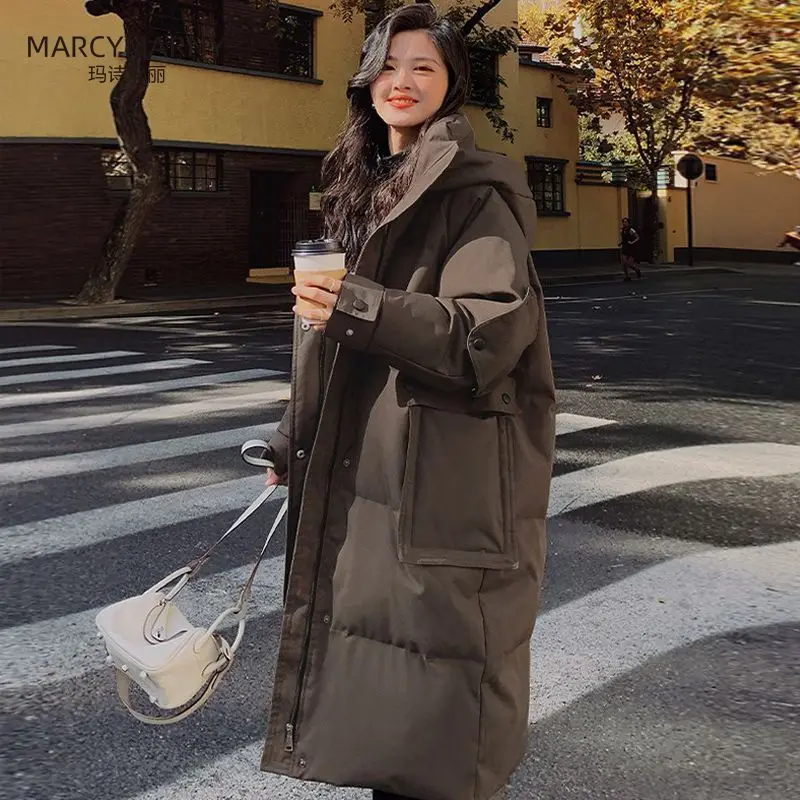 

Winter Fashion Women's Oversized Down Cotton Jacket Windproof Hooded Jacket