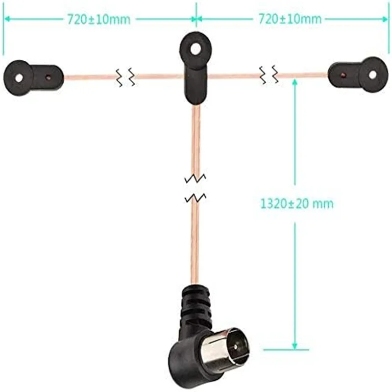 FM Loop Antenna 75ohm FM Dipole Antenna 2 Pin Indoor Bluetooth Home Radio Stereo Receiver AV Audio Video Theater Receiver Tuner