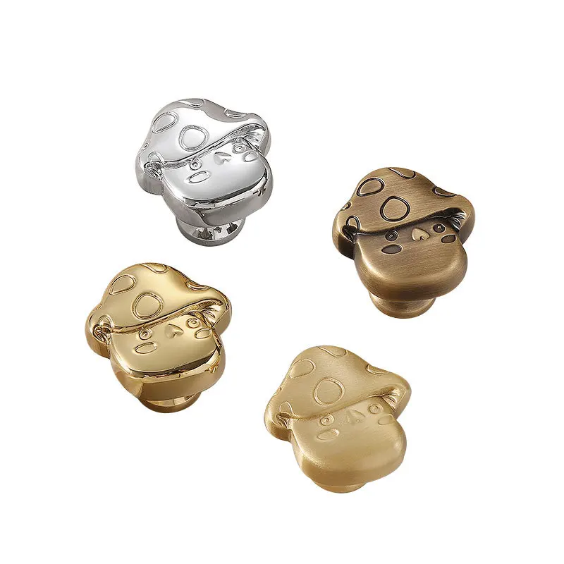 جديد الكرتون المقابض الصلبة النحاس الفطر سحب مقابض لقطع الأثاث لخزانة المطبخ خزانة خزانة الأحذية رف أدراج خزانة 1 قطعة