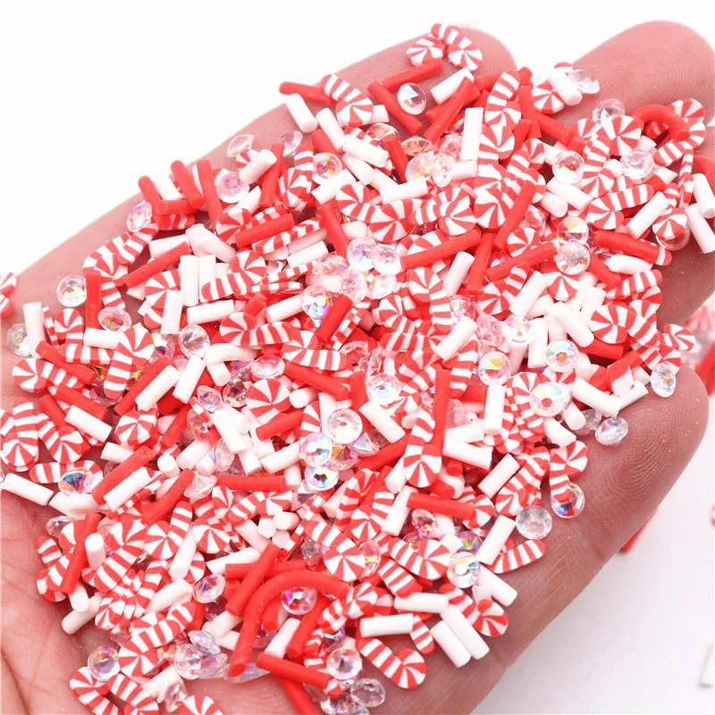 5mm Christmas Slices Slime Polymer Clay Sprinkle Nail Snowflake Xmas  Clay DIY Crafts Making Crystal Mud Filler Accessories 50g