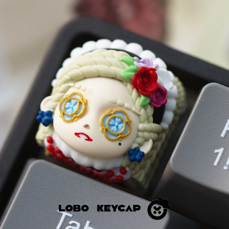 Juego Identity V Keycaps perfumista jardinero Seer Mercenario lindo DIY teclado accesorios Cosplay Doujin regalos para hombres y mujeres
