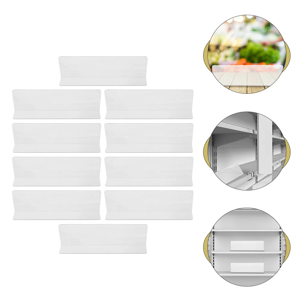

20pcs L-shaped PVC Dividers 20cm Non-magnetic 12cm High Transparent Plastic Separator for Shelves Retail Store