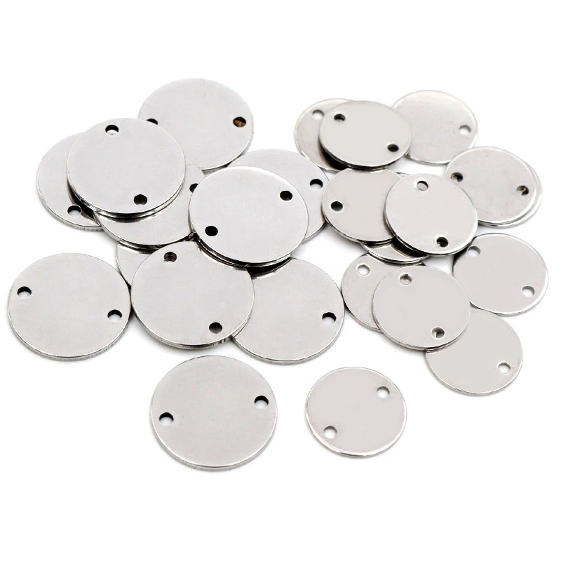 15 sztuk/partia 12mm 15mm nie znikną Charms 316 ze stali nierdzewnej okrągłe Charms dla naszyjnik wisiorek charms diy tworzenia biżuterii — zdjęcie 2
