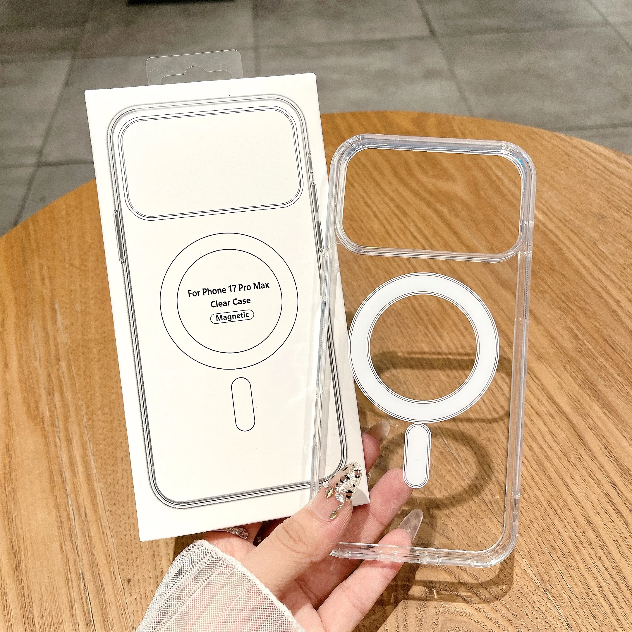 Originele Voor Magsafe Magnetische Draadloos Opladen Case Voor iPhone 17 Air 16 15 14 13 12 11 Pro Max 17 Plus mini Clear Back Cover