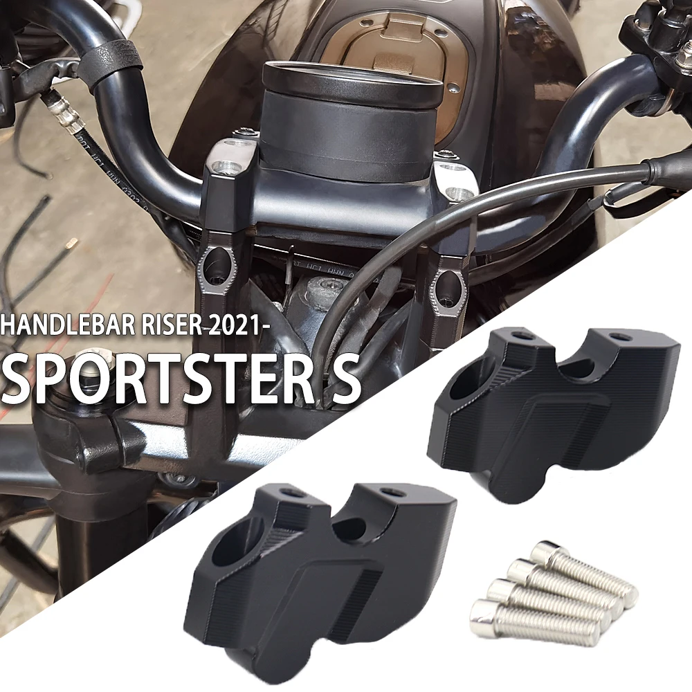 New For Sportster S SPORTSTER S 2021 2022 CNC Billet Aluminium Alloy Handlebar Risers Clamp Mounting Mount Riser